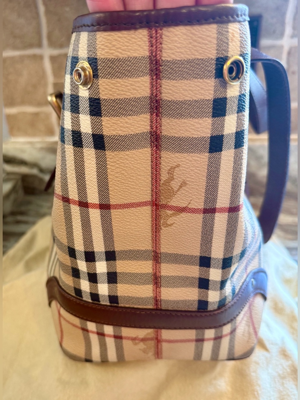 Authentic Burberry Haymarket Shoulder Bag - Picture 6 of 16